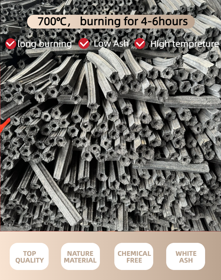 Charbon de bambou hexagonal - Charbon mécanisé pour barbecue